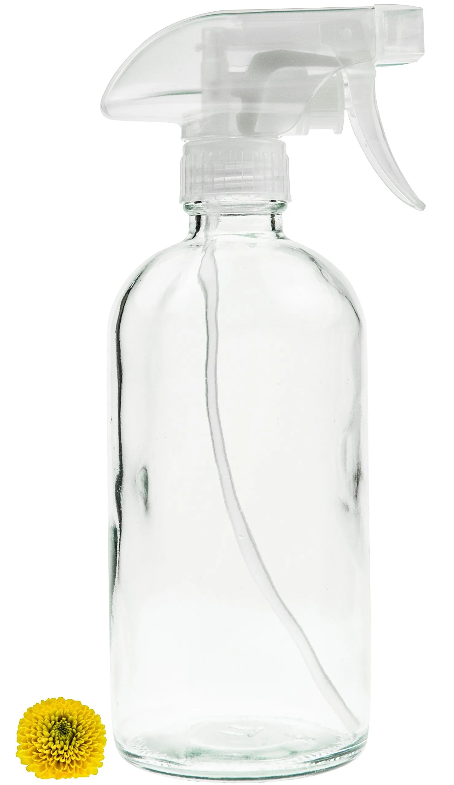 16oz Clear Glass Refillable Spray Bottle for Oils Cleaners and Plants