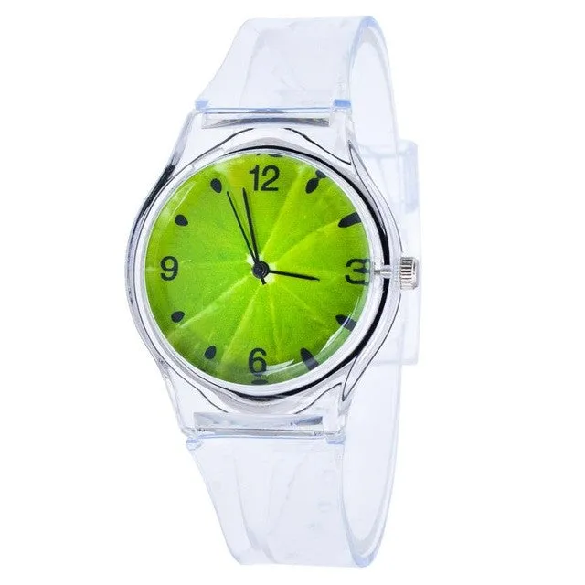 2017 Chilrend Lovely Kids Watches Transparent Quartz Silicone Watch Children Students Watch Girls WristWatches Montre Enfant