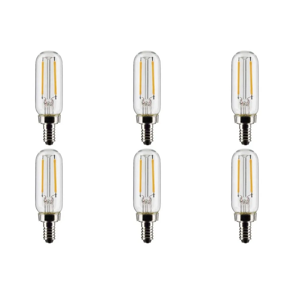 2.8 Watt T6 LED - Clear - Candelabra base - 90 CRI - 4000K - 120 Volt - 6-Pack