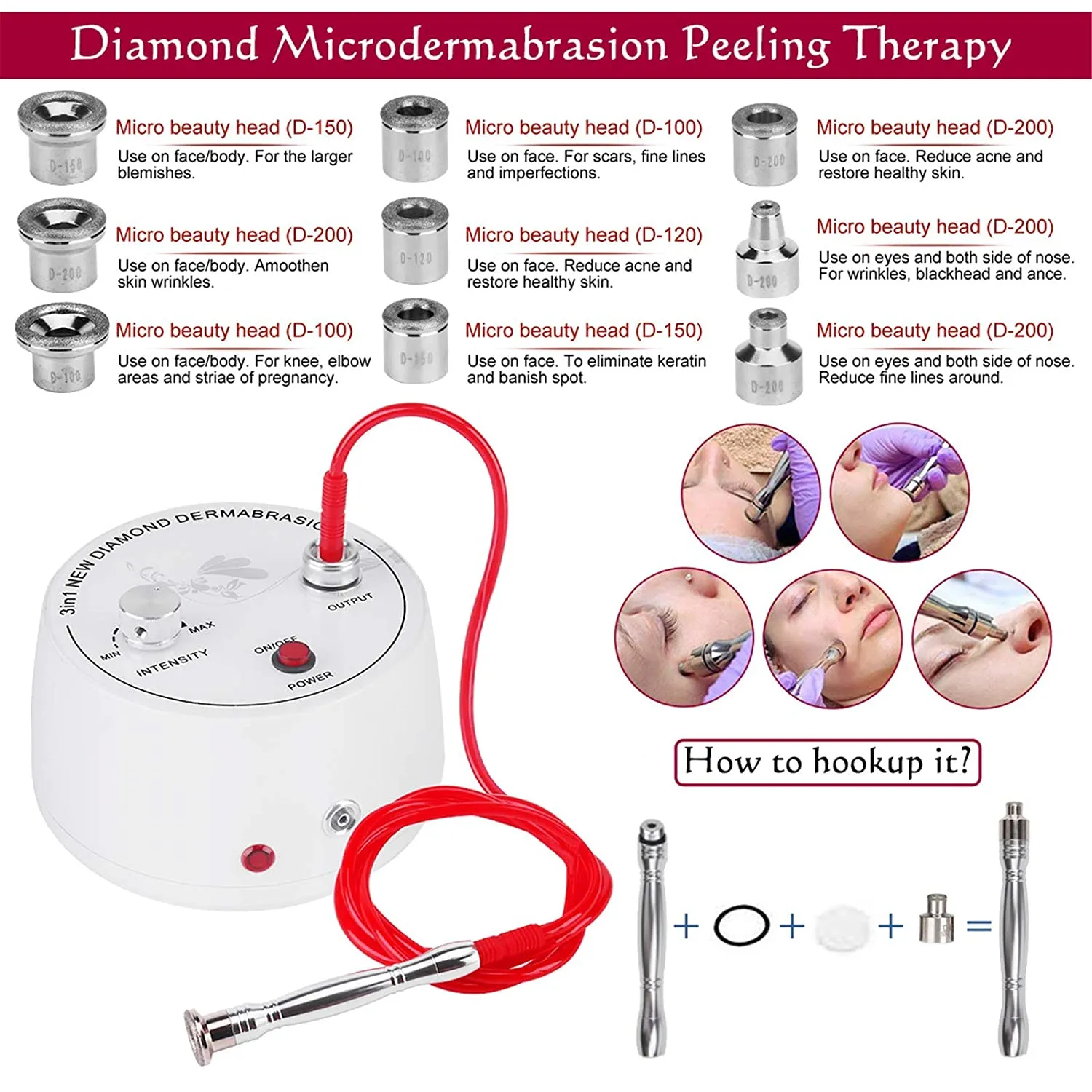 3 in 1 Diamond Microdermabrasion Peel Machine Water Spray Exfoliation Dermabrasion Machine Removal Wrinkle Facial Peeling For SPA