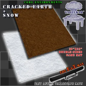 30x22" Dbl Sided 'Cracked Earth'   'Snow' F.A.T. Mat Gaming Mat