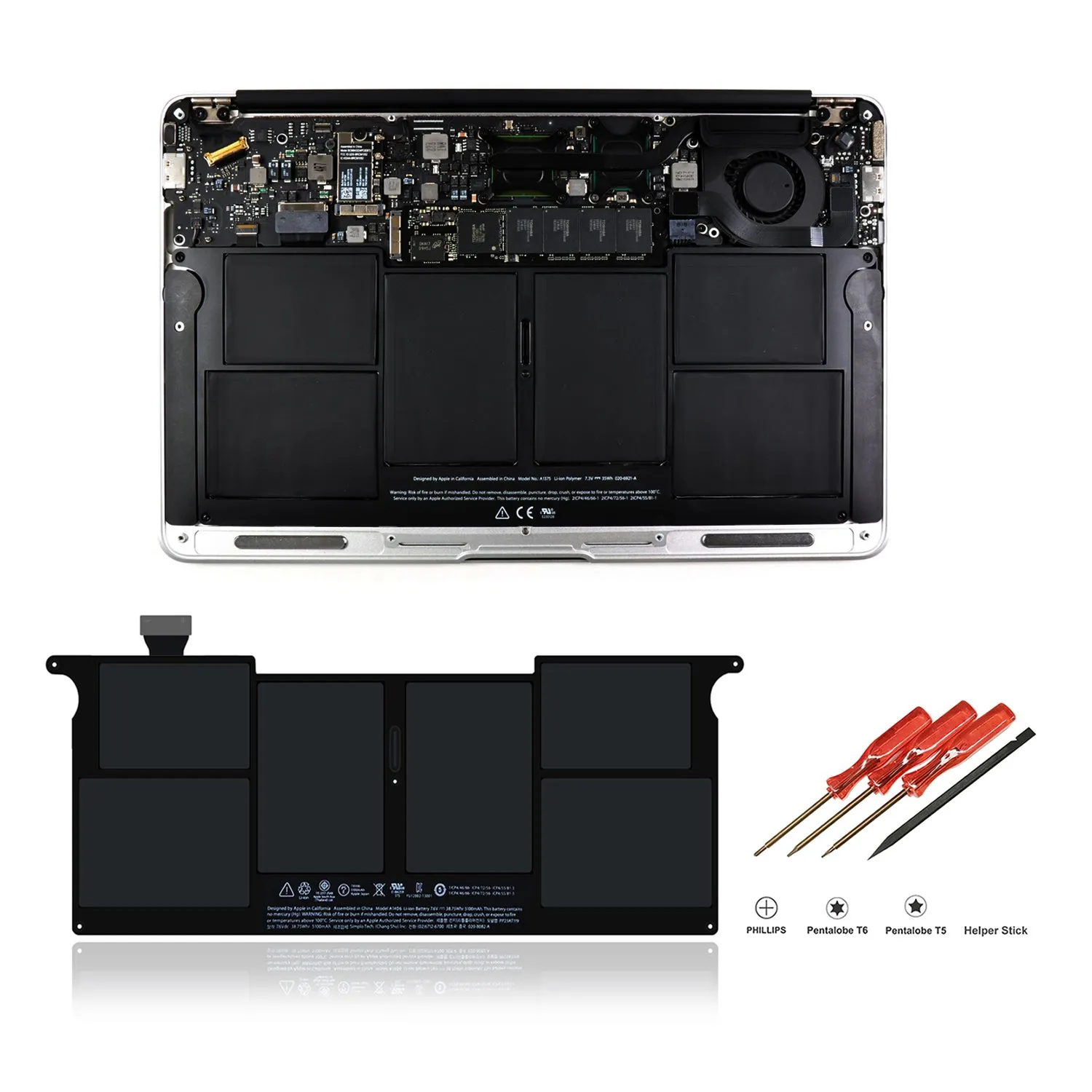 35Wh A1375 Battery for Late 2010 Apple MacBook Air 11" A1370 EMC 2393 MC505LL/A MC505LZ/A MC506LL/A BTO MC506J/A MC507LL/A Apple A1370 Battery A1375