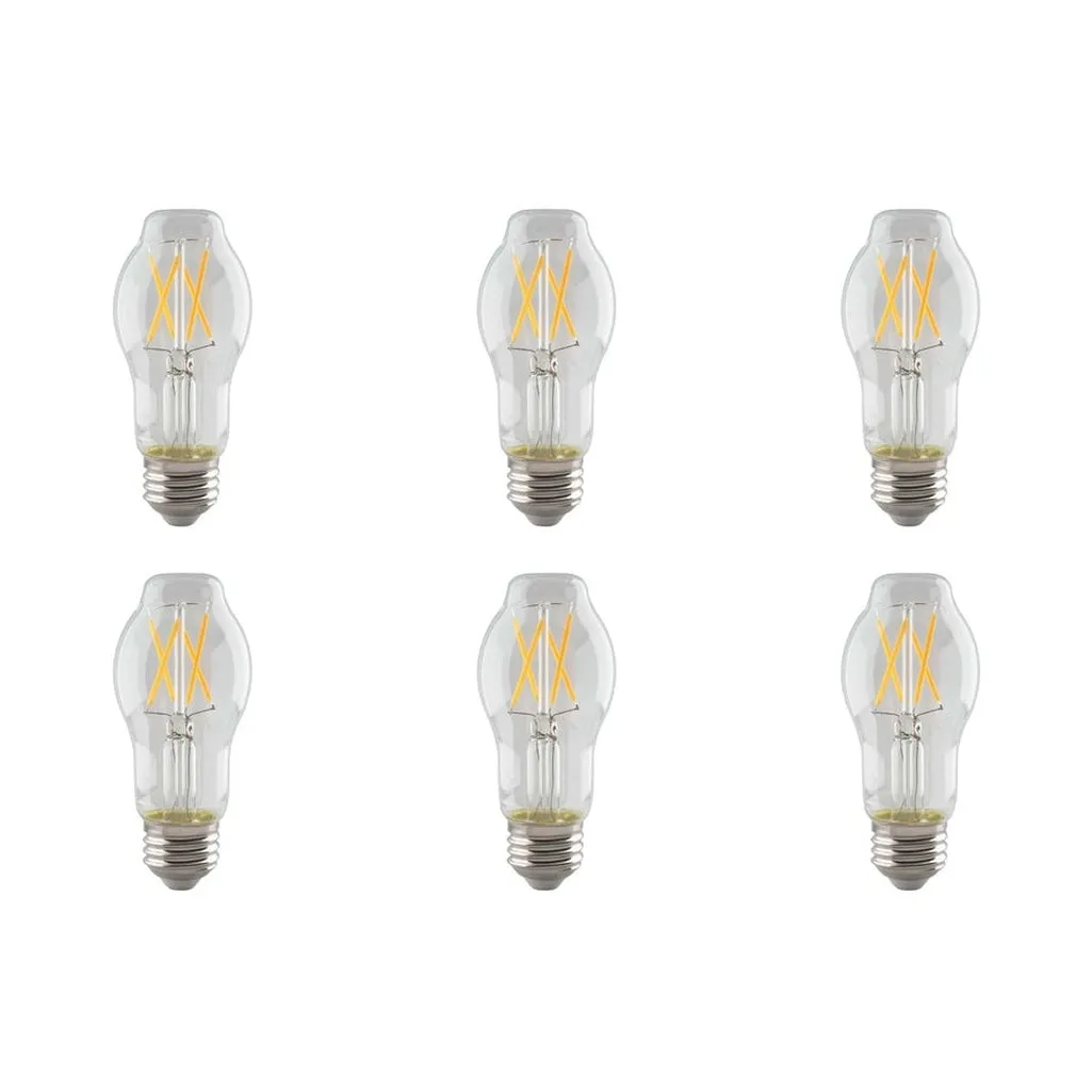 5.5W BT15 LED - Clear - Medium base - 2700K - 500 Lumens - 120V - 6-Pack