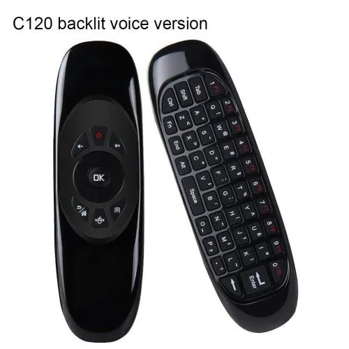 6-Axis Gyroscope C120 Rechargeable Wireless Air Mouse with Keyboard for Android TV Box and PC