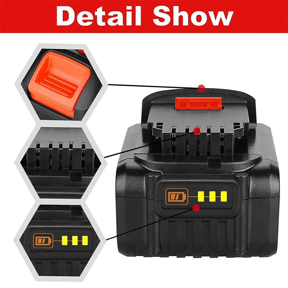 6 Pack 4.0Ah For Dewalt 20V Battery Replacement | DCB204-2 Li-ion