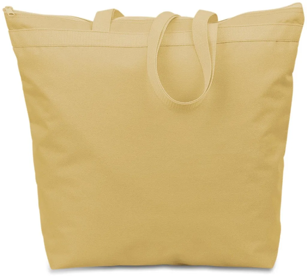 600 denier polyester large tote - light tan Case of 48