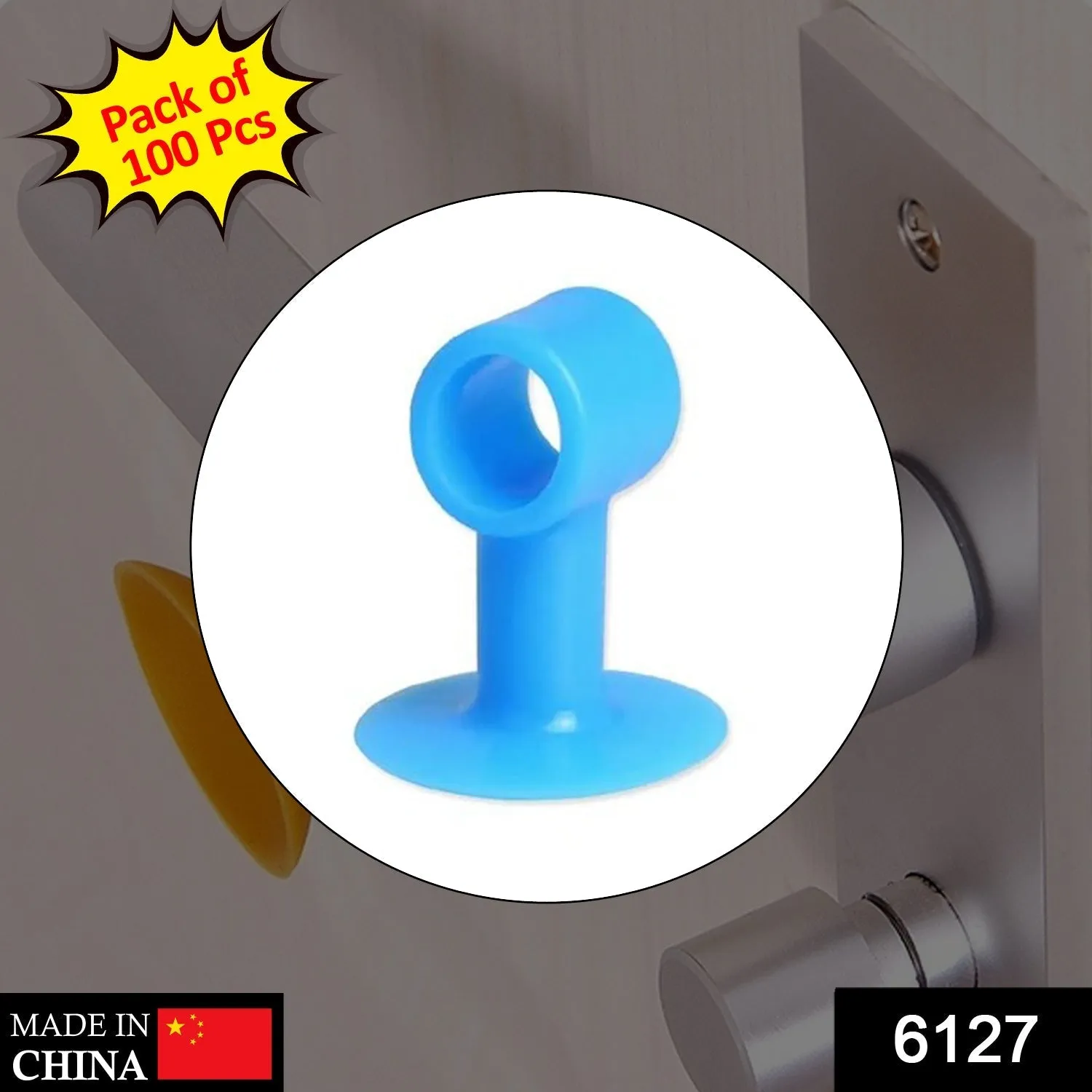 6127 Door Stopper Mini Anti-Collision Silicone Door Handle Crash Pad (Pack of 100Pc)