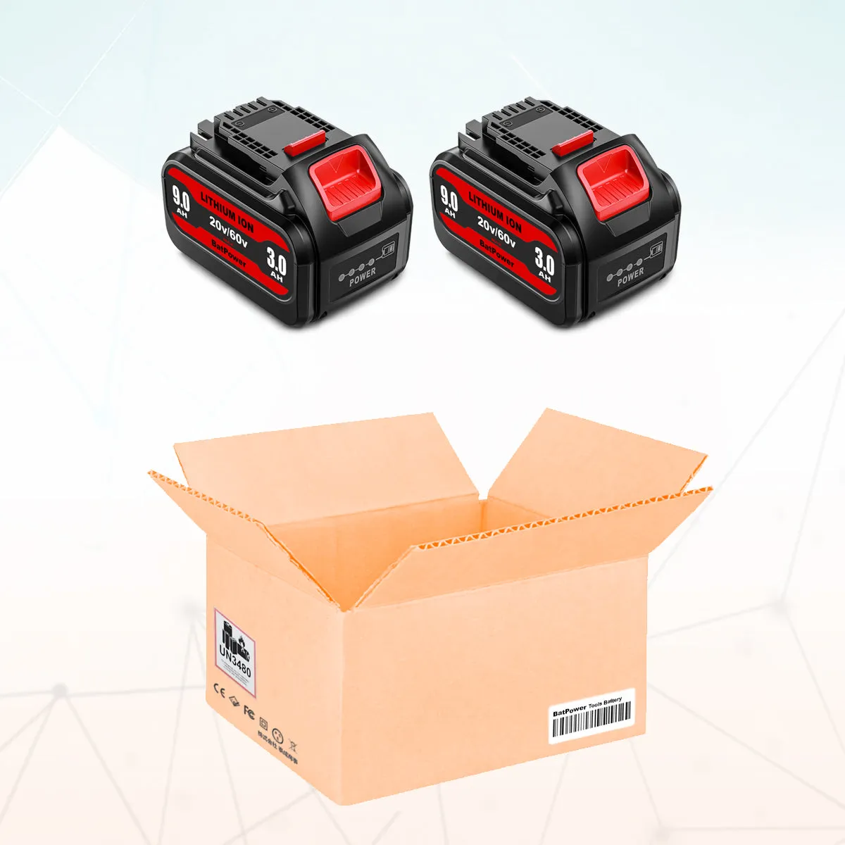 9.0Ah DCB606 20v/60v Max Battery Replacement for Dewalt 20v/60v Battery 6Ah 9Ah DCB606 DCB609 Battery Lithium Compatible with Dewalt 20v 60v Battery