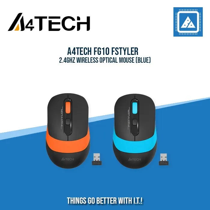 A4TECH FG10 FSTYLER 2.4GHZ WIRELESS OPTICAL MOUSE (BLUE)