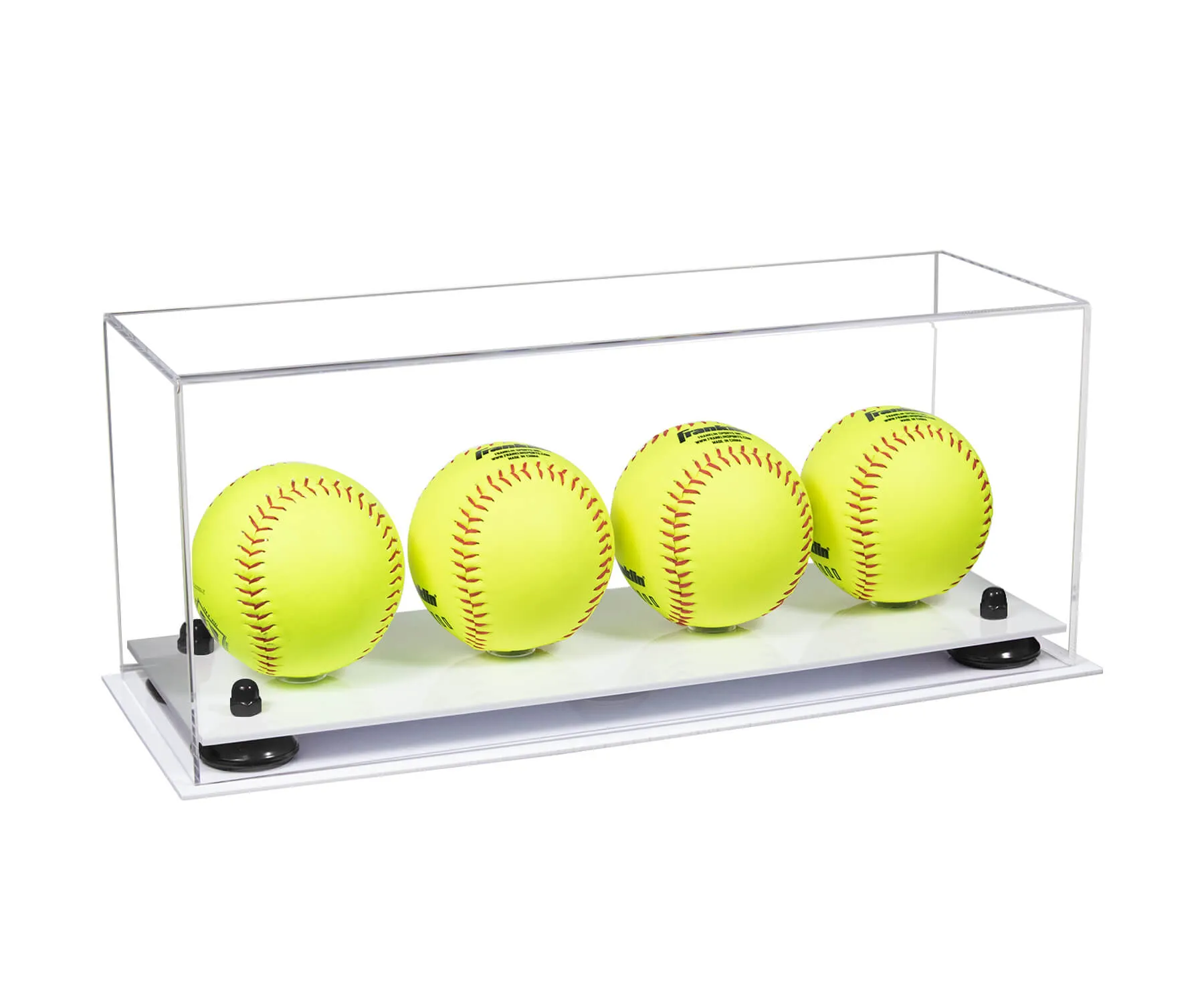 Acrylic Four Softballs Display Case 17 X 6 X 7 Clear (V46/A019)