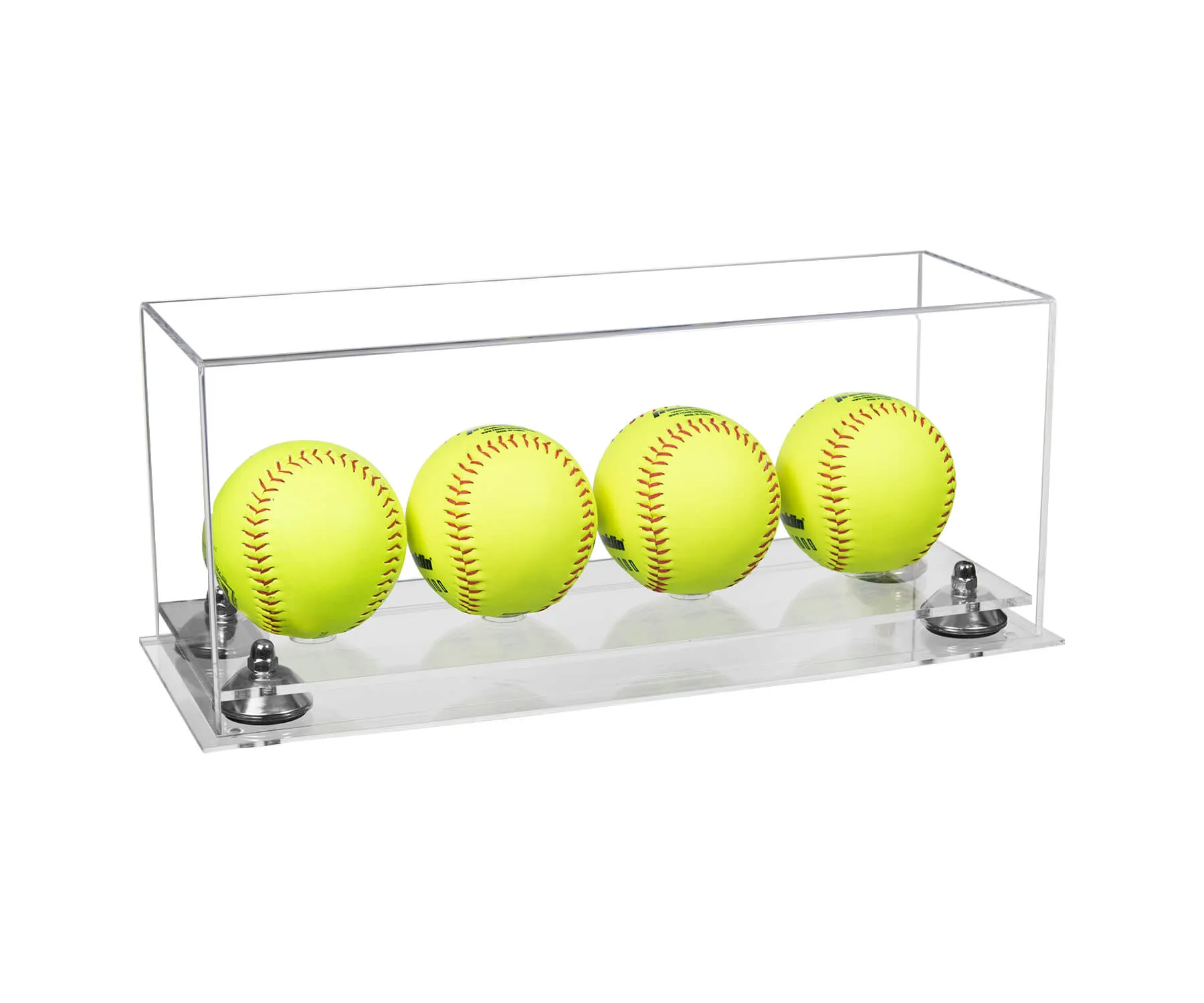 Acrylic Four Softballs Display Case 17 X 6 X 7 Clear (V46/A019)