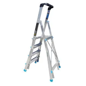 Adjustable Height Trade Series Telescopic Platform Ladders, 3 - 5 Step