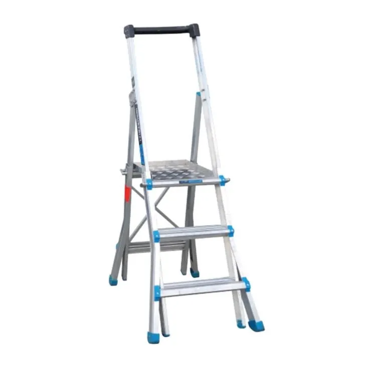 Adjustable Height Trade Series Telescopic Platform Ladders, 3 - 5 Step