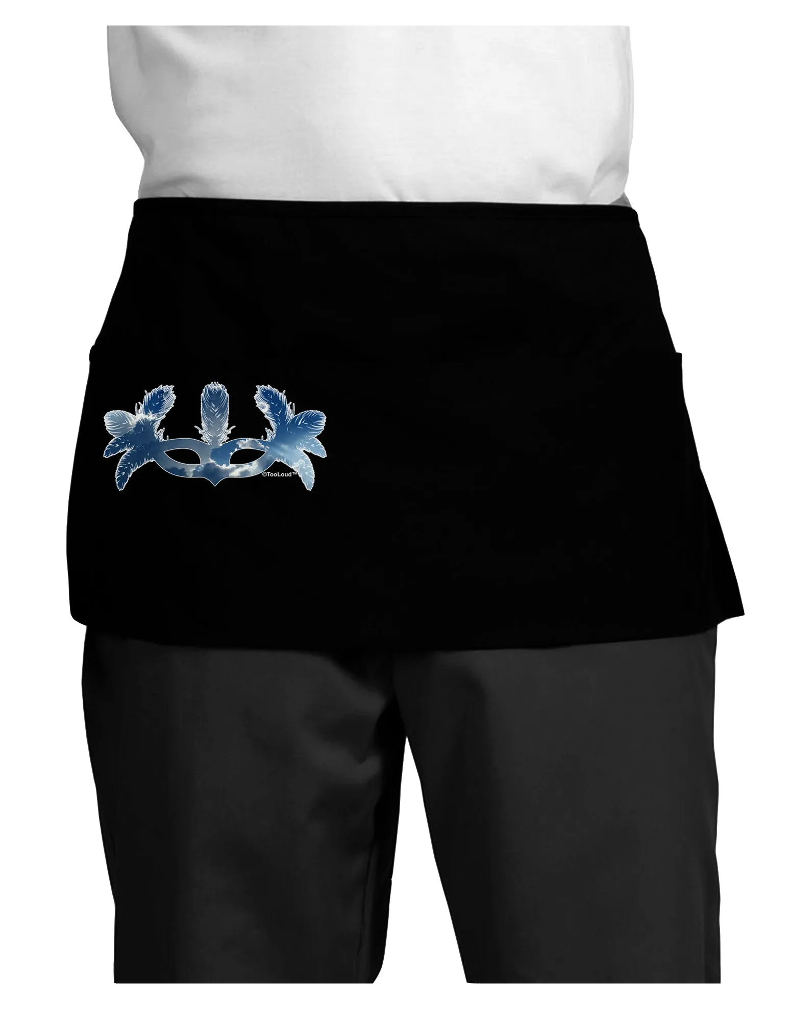 Air Masquerade Mask Dark Adult Mini Waist Apron, Server Apron by TooLoud