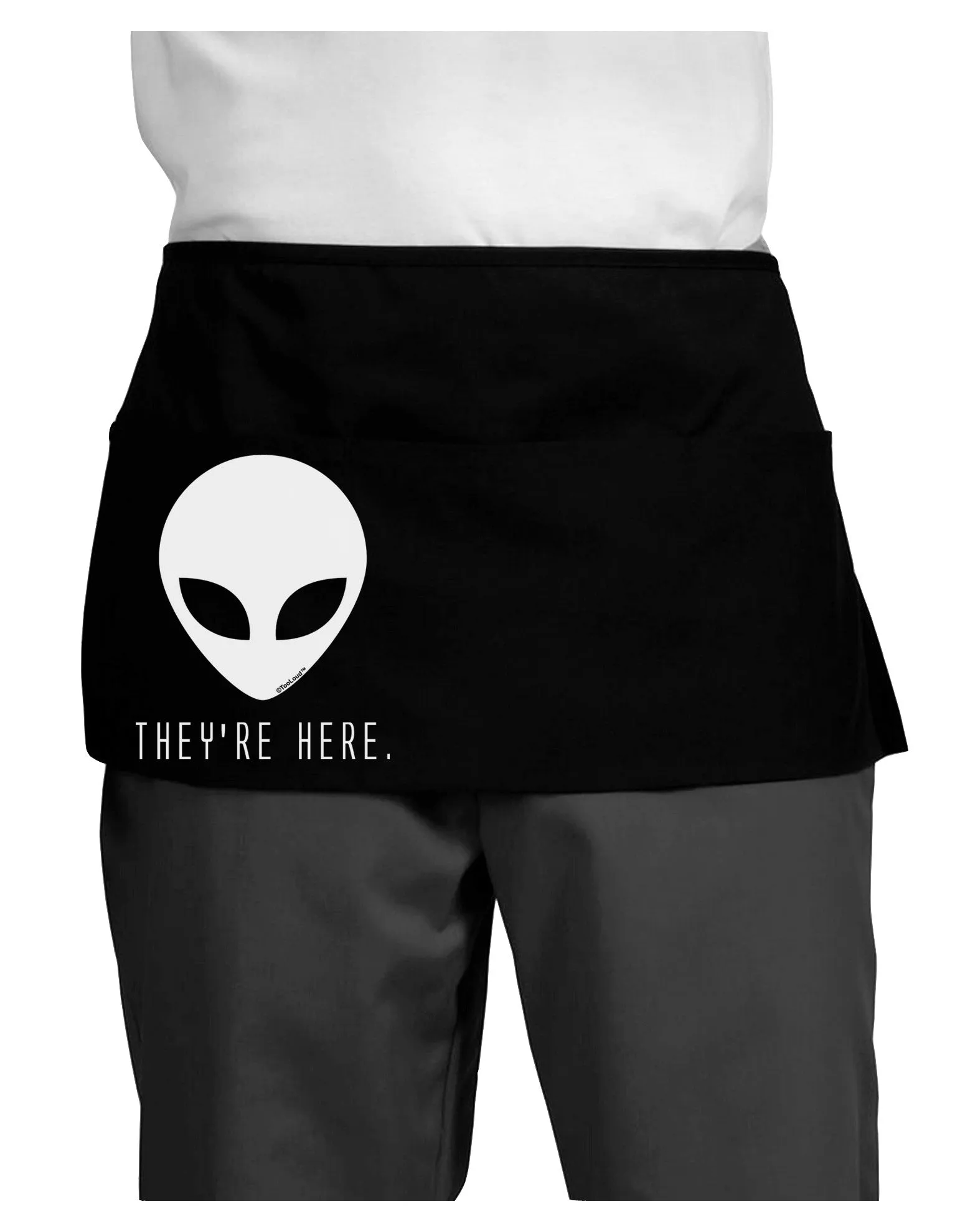 Alien They Are Here Dark Adult Mini Waist Apron, Server Apron