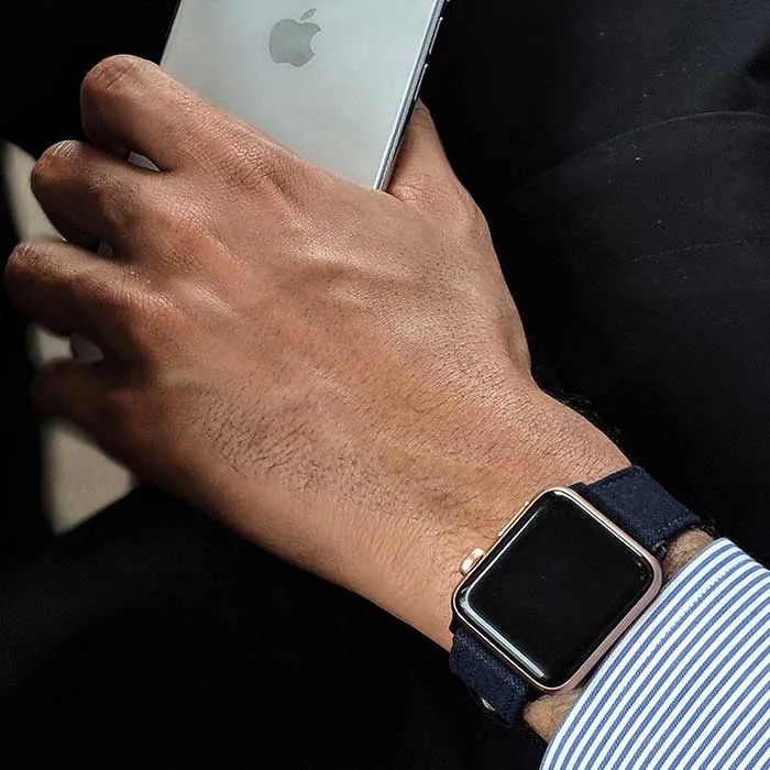 Apple Watch BLUE WITH BLACK & BLUE WINDOWPANE