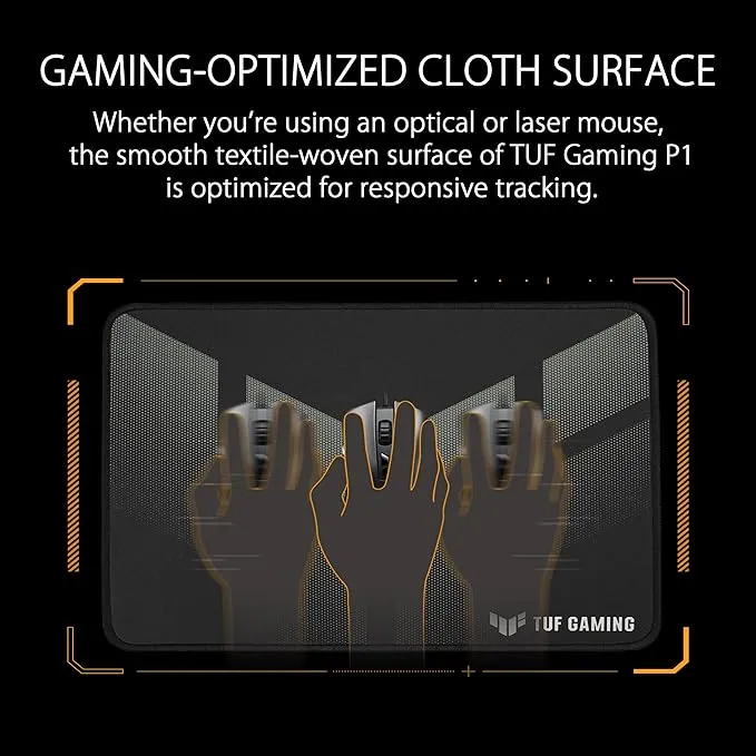 ASUS TUF Gaming P1 Portable Mouse Pad: Optimized Cloth Surface, Triple Guard Coating black