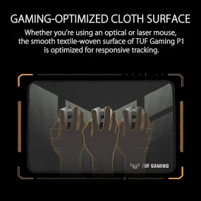 ASUS TUF Gaming P1 Portable Mouse Pad: Optimized Cloth Surface, Triple Guard Coating black