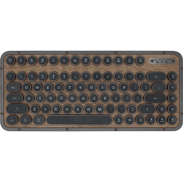 Azio Retro Classic Wireless Keyboard TKL Compact Typewriter Style Wrist Rest Elwood