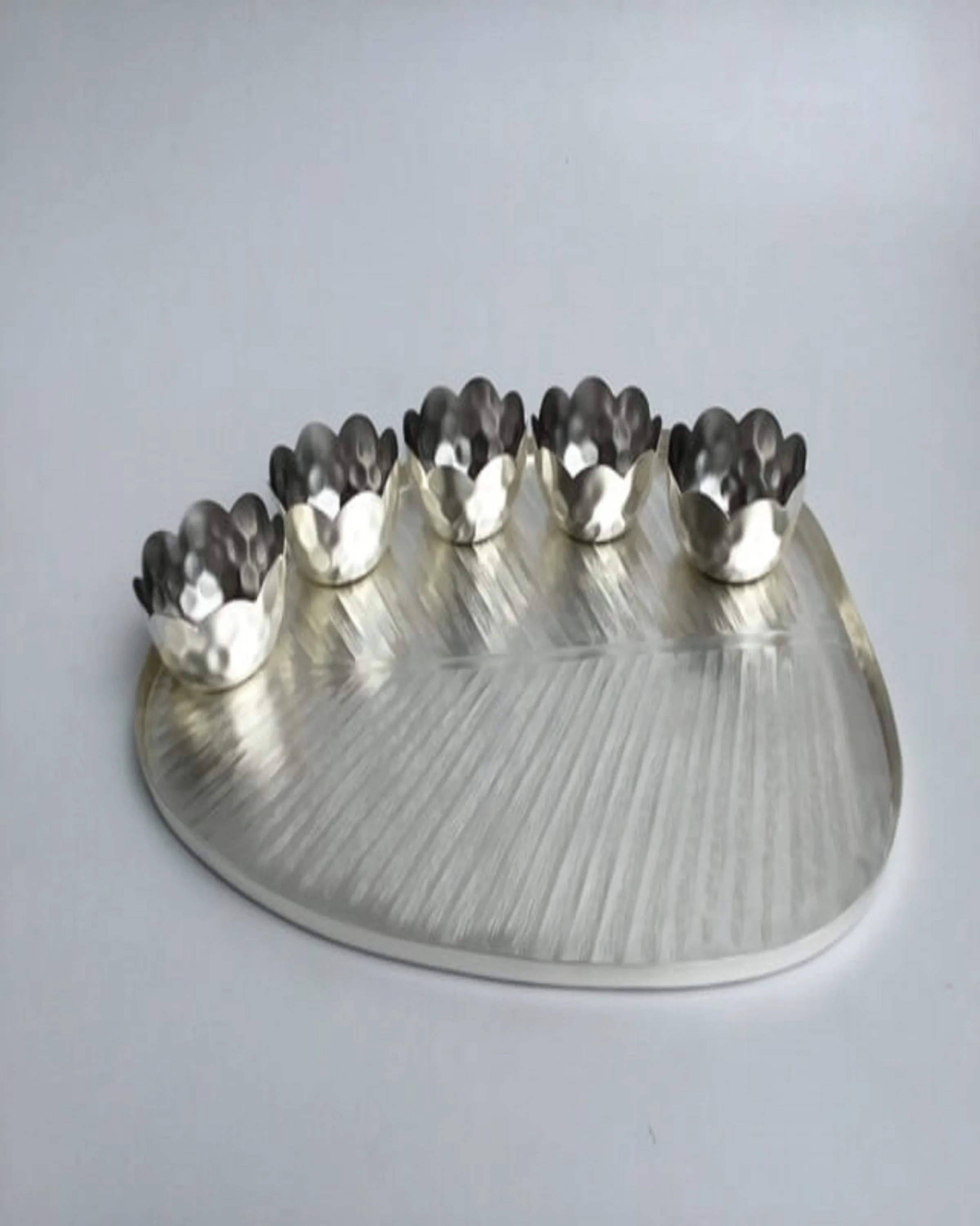 Banana Leaf Silver Plated Thali - Angie India Serverware