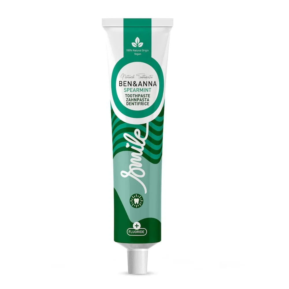 Ben & Anna Vegan Toothpaste Tube with Fluoride - Spearmint