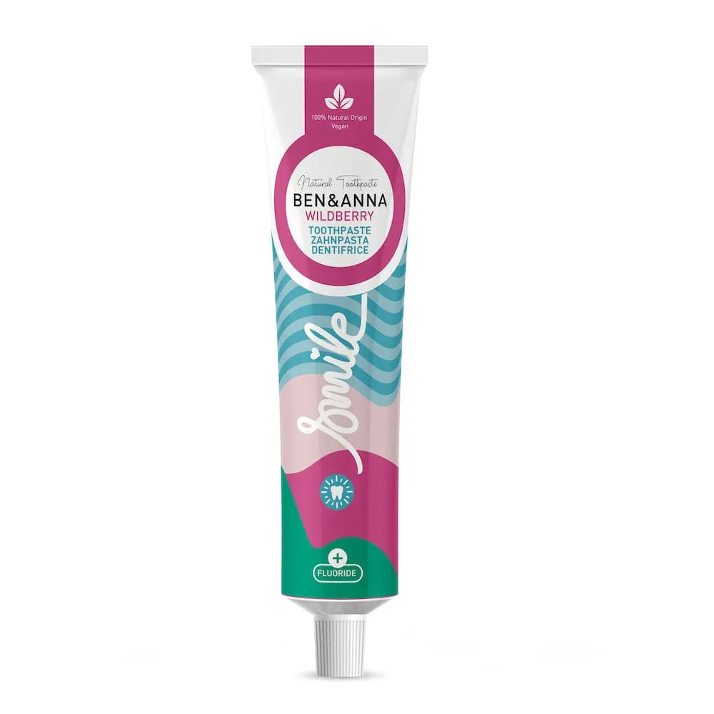 Ben & Anna Vegan Toothpaste Tube with Fluoride - Wild Berry