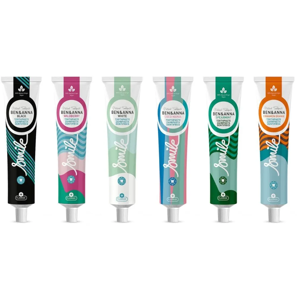 Ben & Anna Vegan Toothpaste Tube with Fluoride - Wild Berry