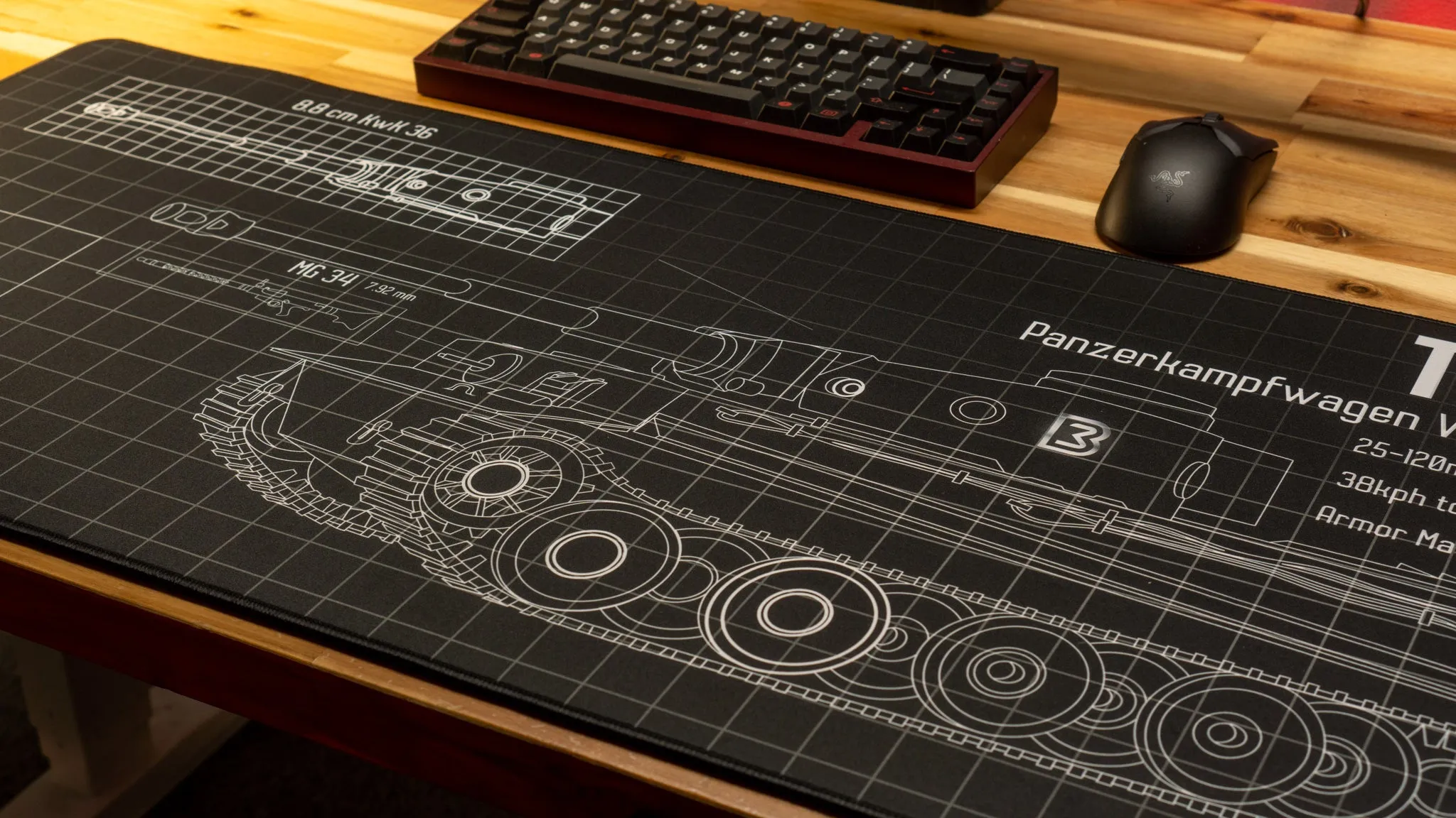 Bitt3rSteel "Wunderwaffe - Black" Limited Edition Content Creator Collaboration Gaming Deskmat