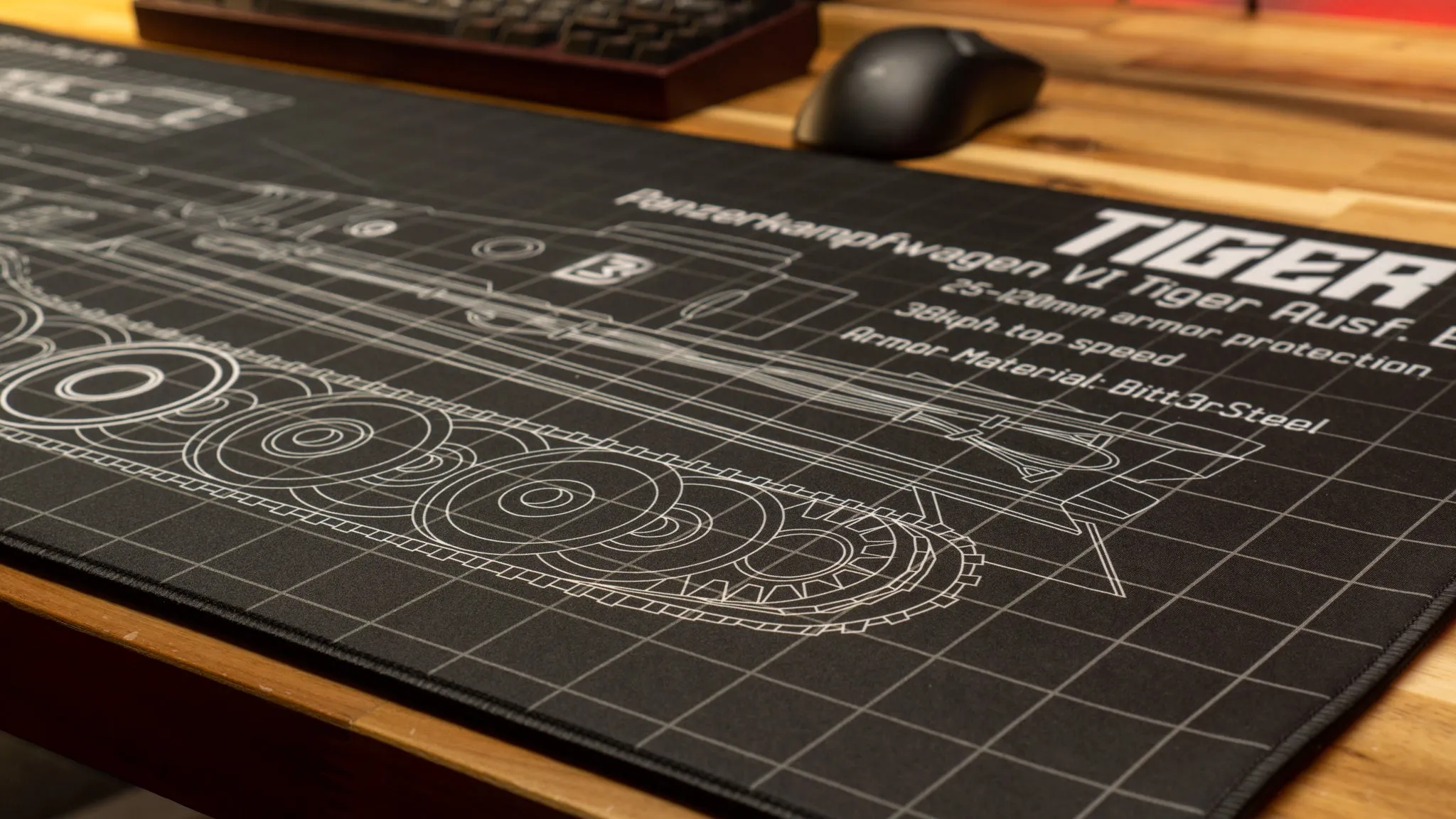 Bitt3rSteel "Wunderwaffe - Black" Limited Edition Content Creator Collaboration Gaming Deskmat