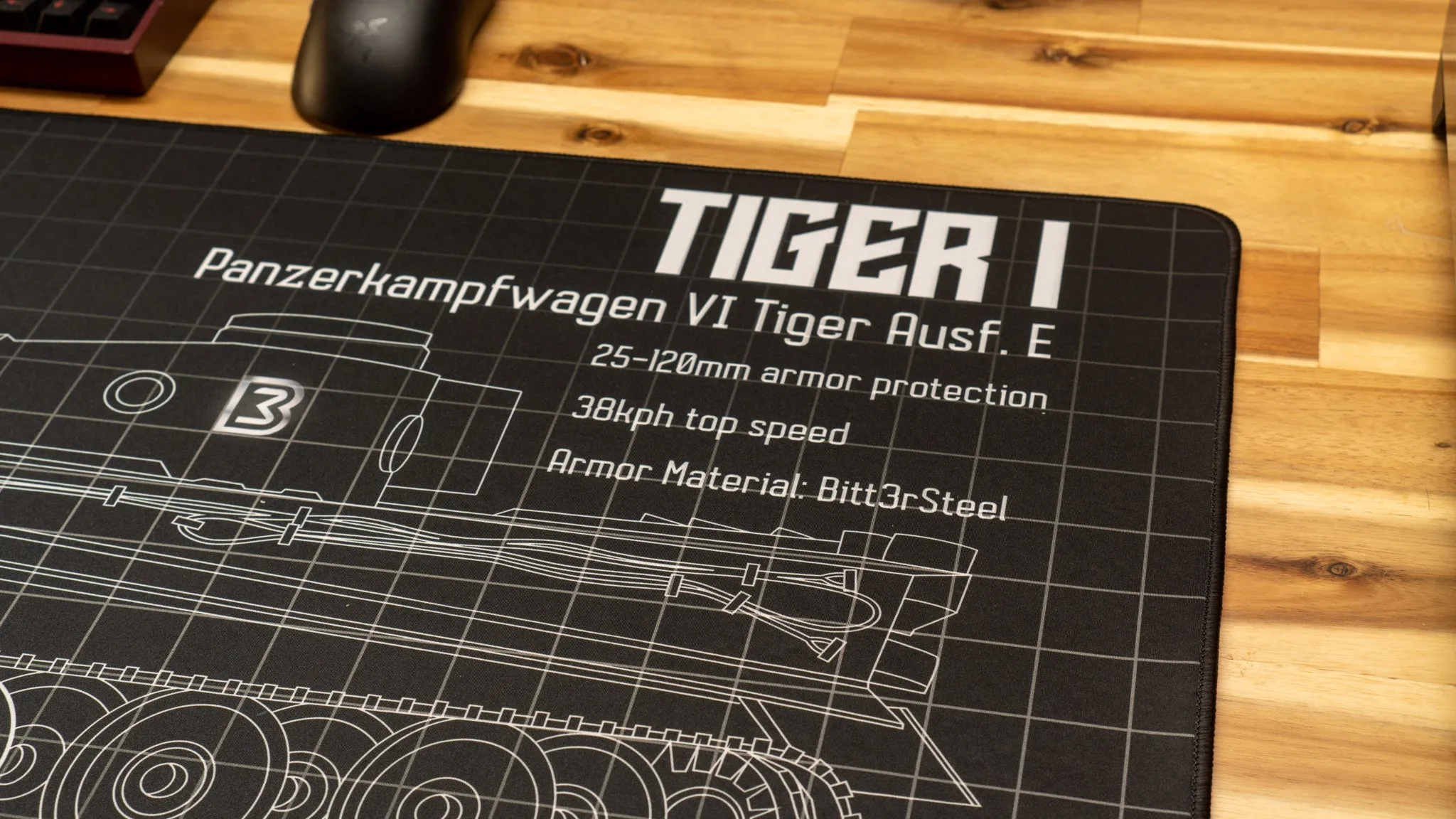 Bitt3rSteel "Wunderwaffe - Black" Limited Edition Content Creator Collaboration Gaming Deskmat