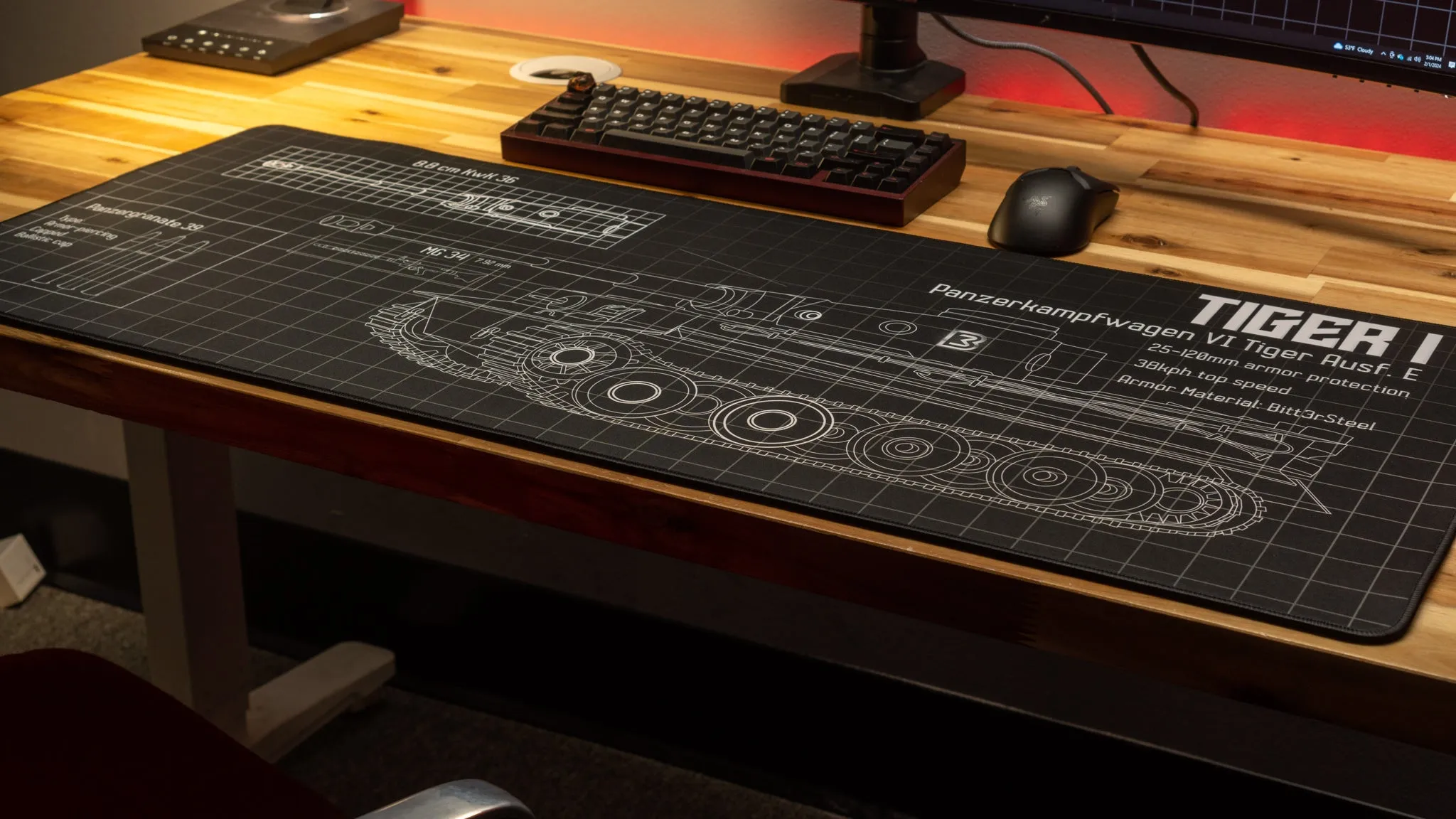 Bitt3rSteel "Wunderwaffe - Black" Limited Edition Content Creator Collaboration Gaming Deskmat