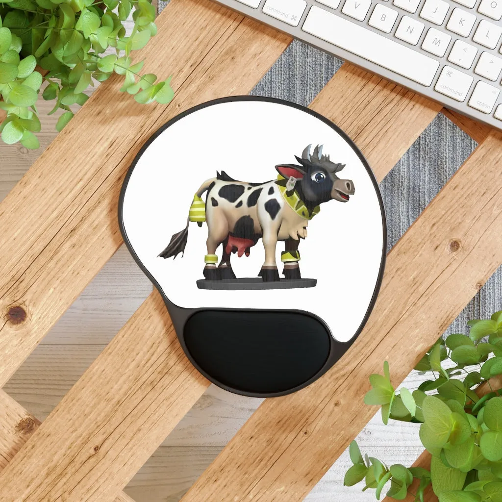 Black Cow Mouse Pad With Wrist Rest