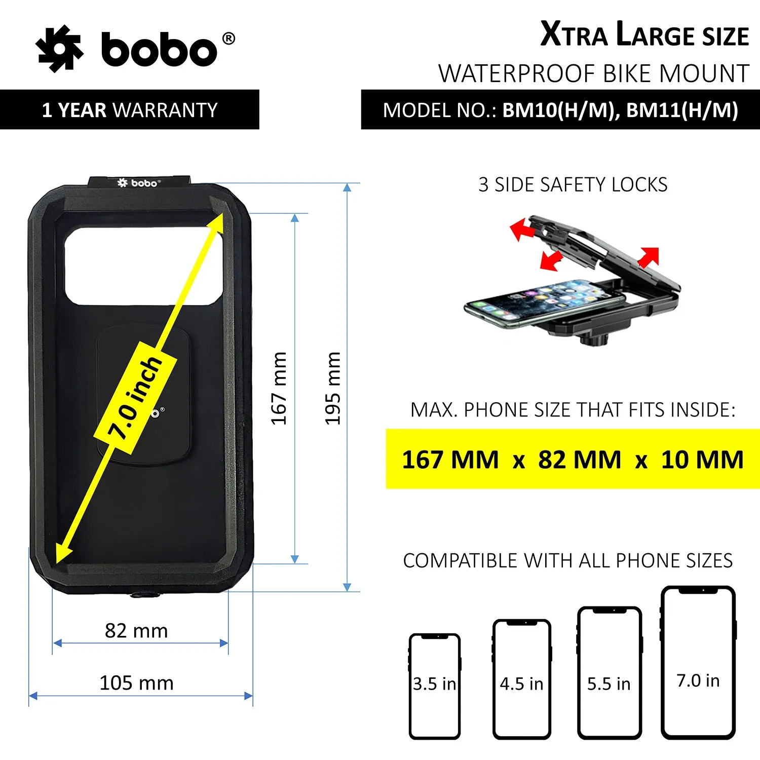 BM10M - Waterproof Mirror (No Charger)