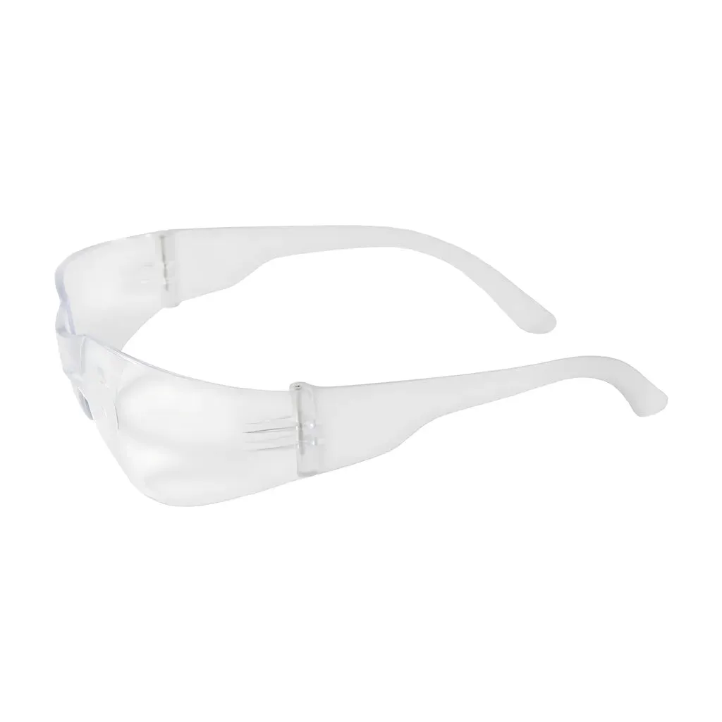 Bouton Optical 250-01-0920 Rimless Safety Glasses with Clear Temple, Clear Lens and Anti-Scratch / Anti-Fog Coating