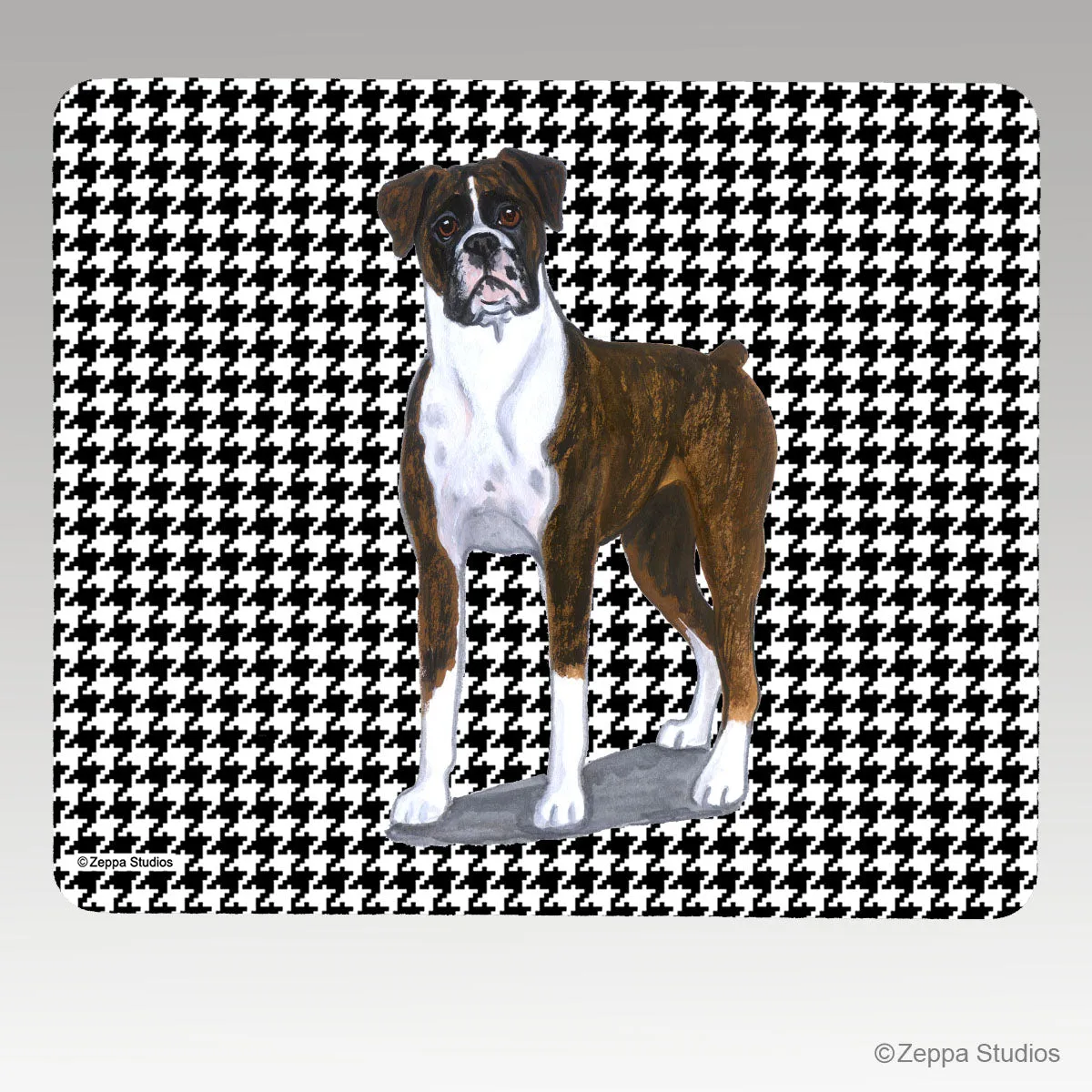 Boxer Houndstooth Mouse Pad