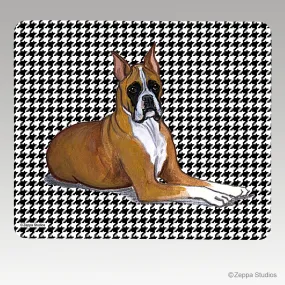 Boxer Houndstooth Mouse Pad