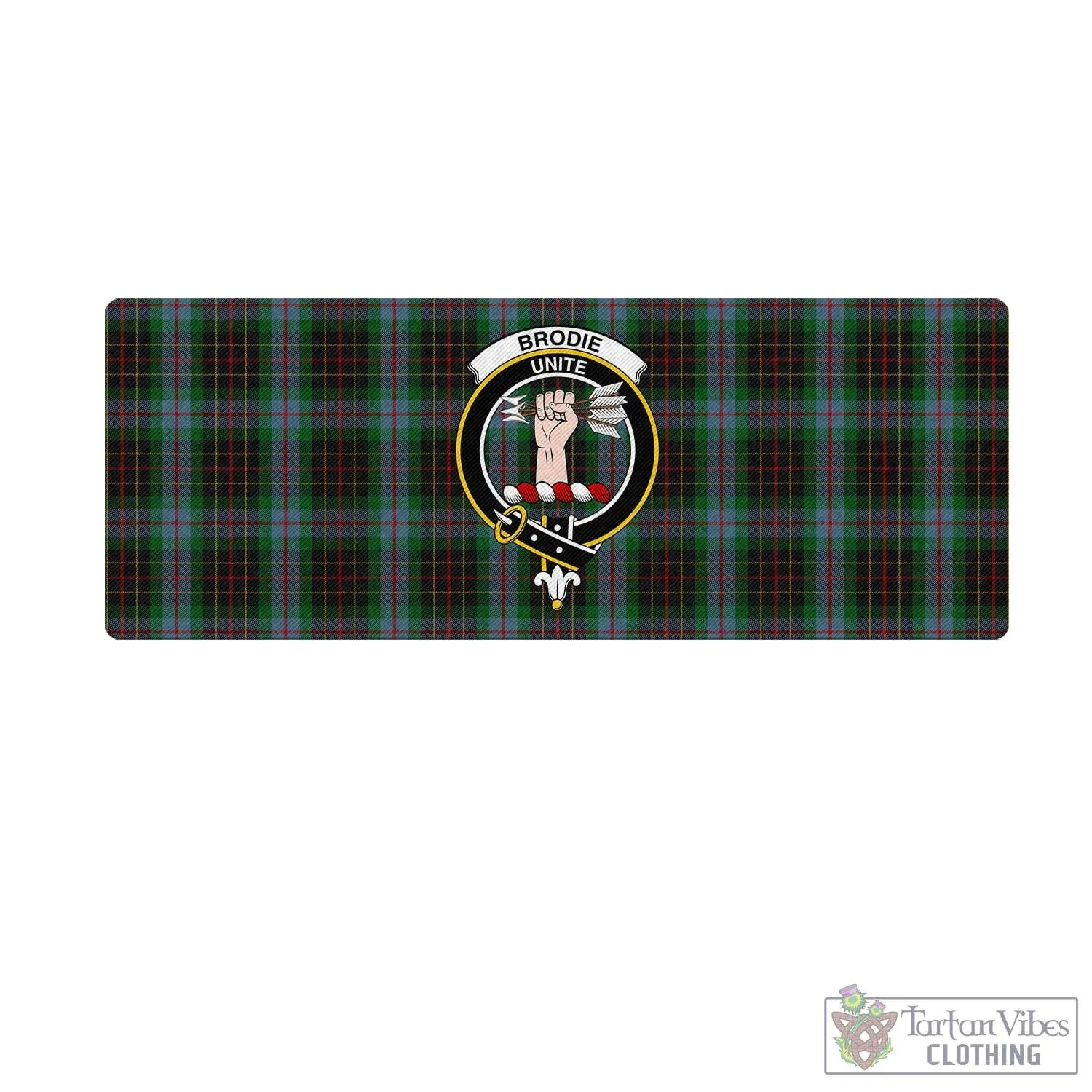 Brodie Hunting Tartan Mouse Pad with Family Crest