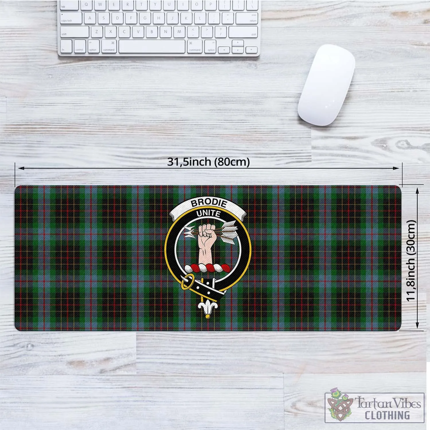 Brodie Hunting Tartan Mouse Pad with Family Crest