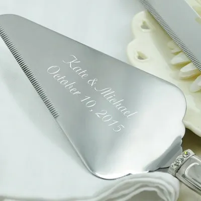 Brushed Rhinestone Cake Server Set