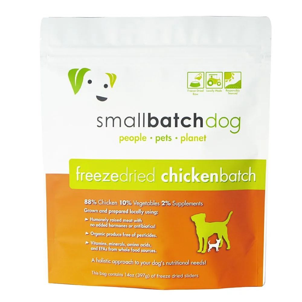 'BUNDLE DEAL': Smallbatch Chicken Batch Sliders Freeze Dried Dog Food 14oz