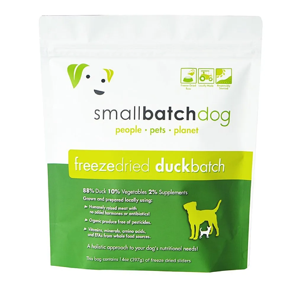 'BUNDLE DEAL': Smallbatch Duck Batch Sliders Freeze Dried Dog Food 14oz