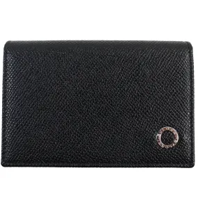 BVLGARI Leather Card Case with Metal Logo