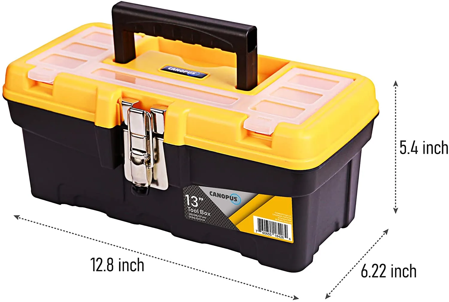 CANOPUS Plastic Tool Box, 13 inch Portable Tool Box