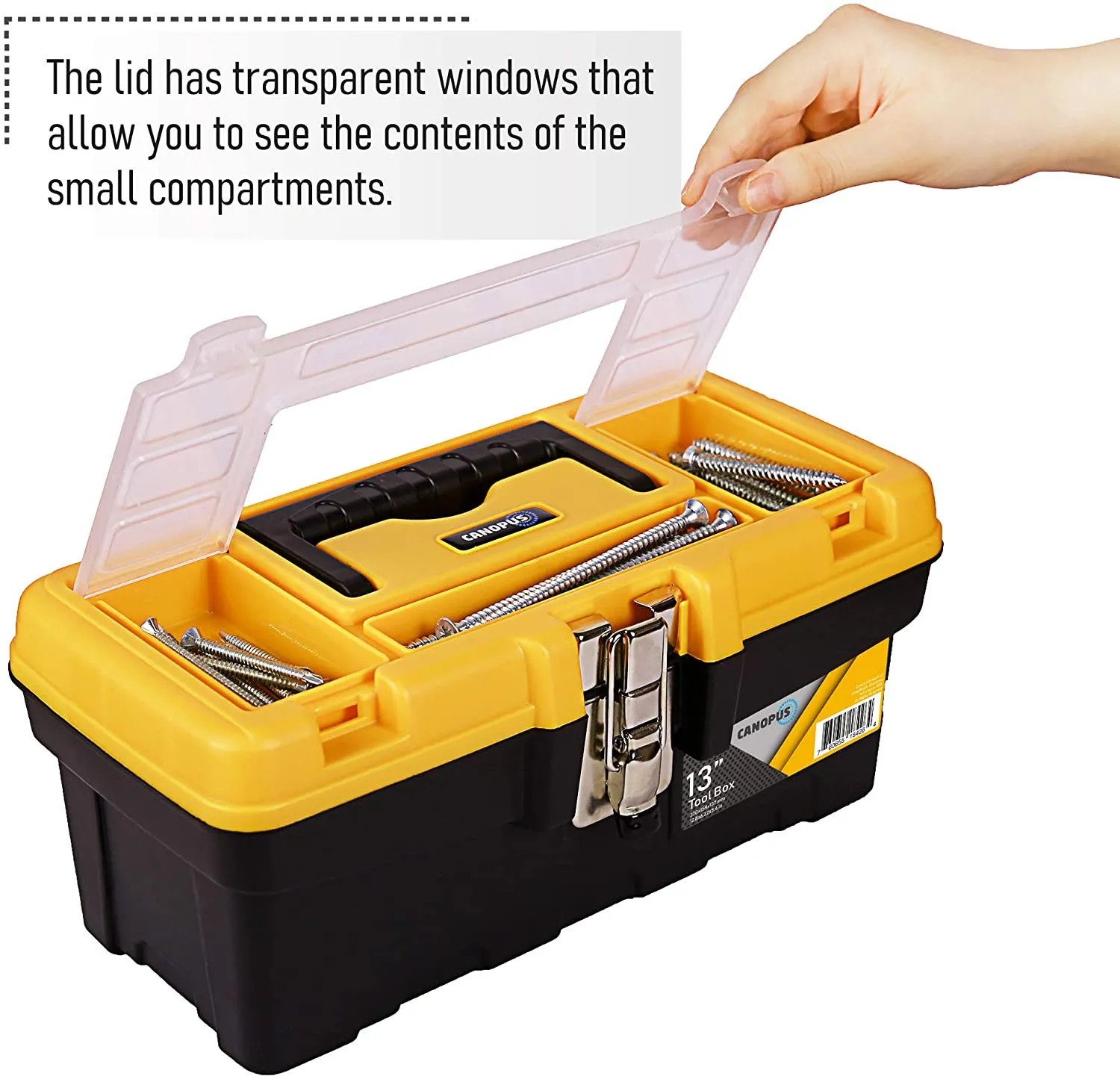 CANOPUS Plastic Tool Box, 13 inch Portable Tool Box