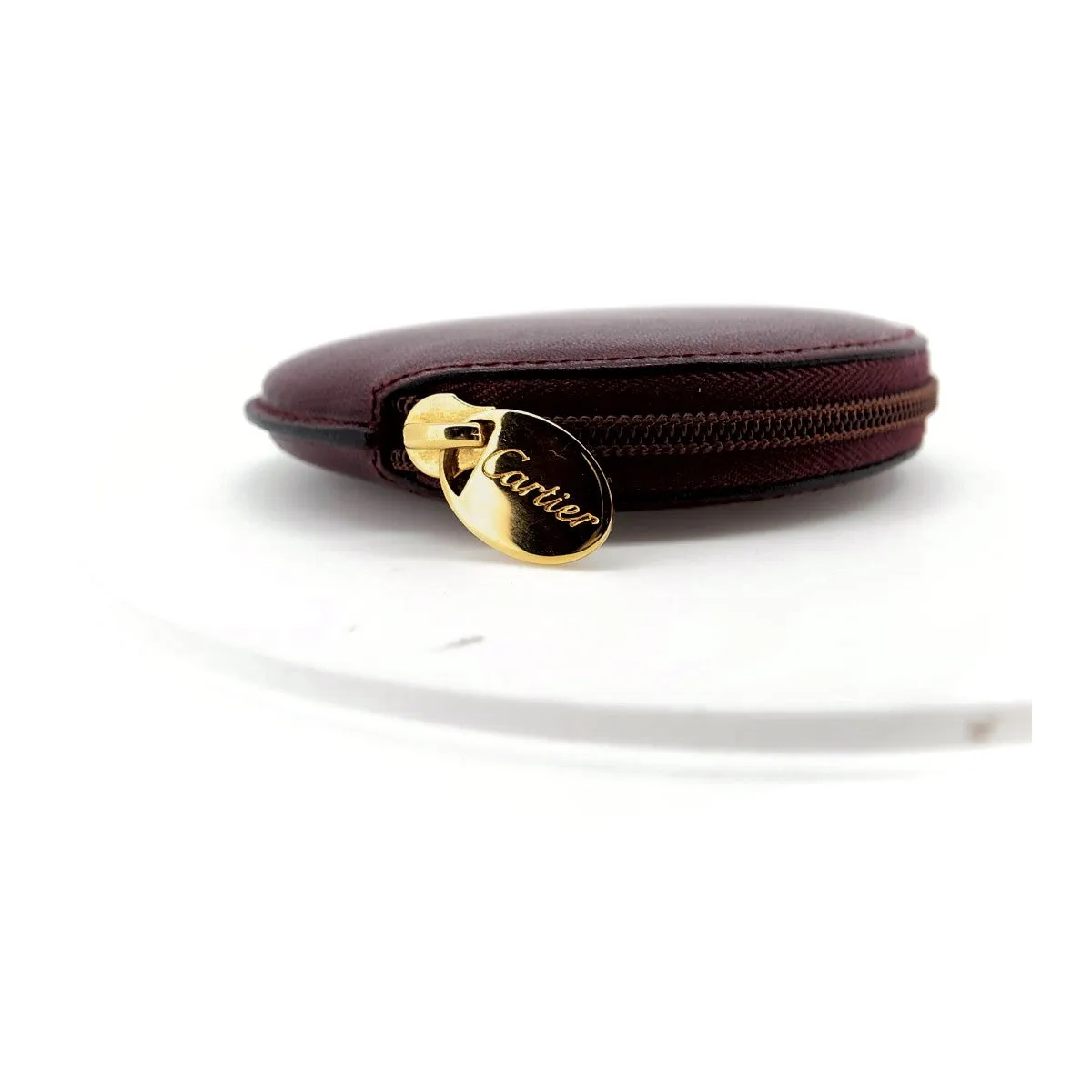 Cartier Leather Coin Case Bordeaux