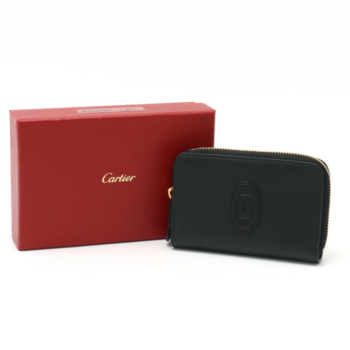 Cartier Must de Cartier Leather Coin Case Black