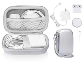 Case for MacBook Pro, Air Power Adapter, MagSafe, MagSafe2, iPhone 12/12 Pro MagSafe Charger, USB C Hub, Type C Hub, USB Multi Ports Type c hub, Detachable Wrist Strap, mesh Pocket (Space Silver)