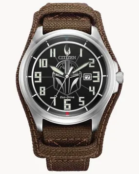 Citizen Mandalorian Black Dial Nylon & Leather Strap Watch AW1411-05W