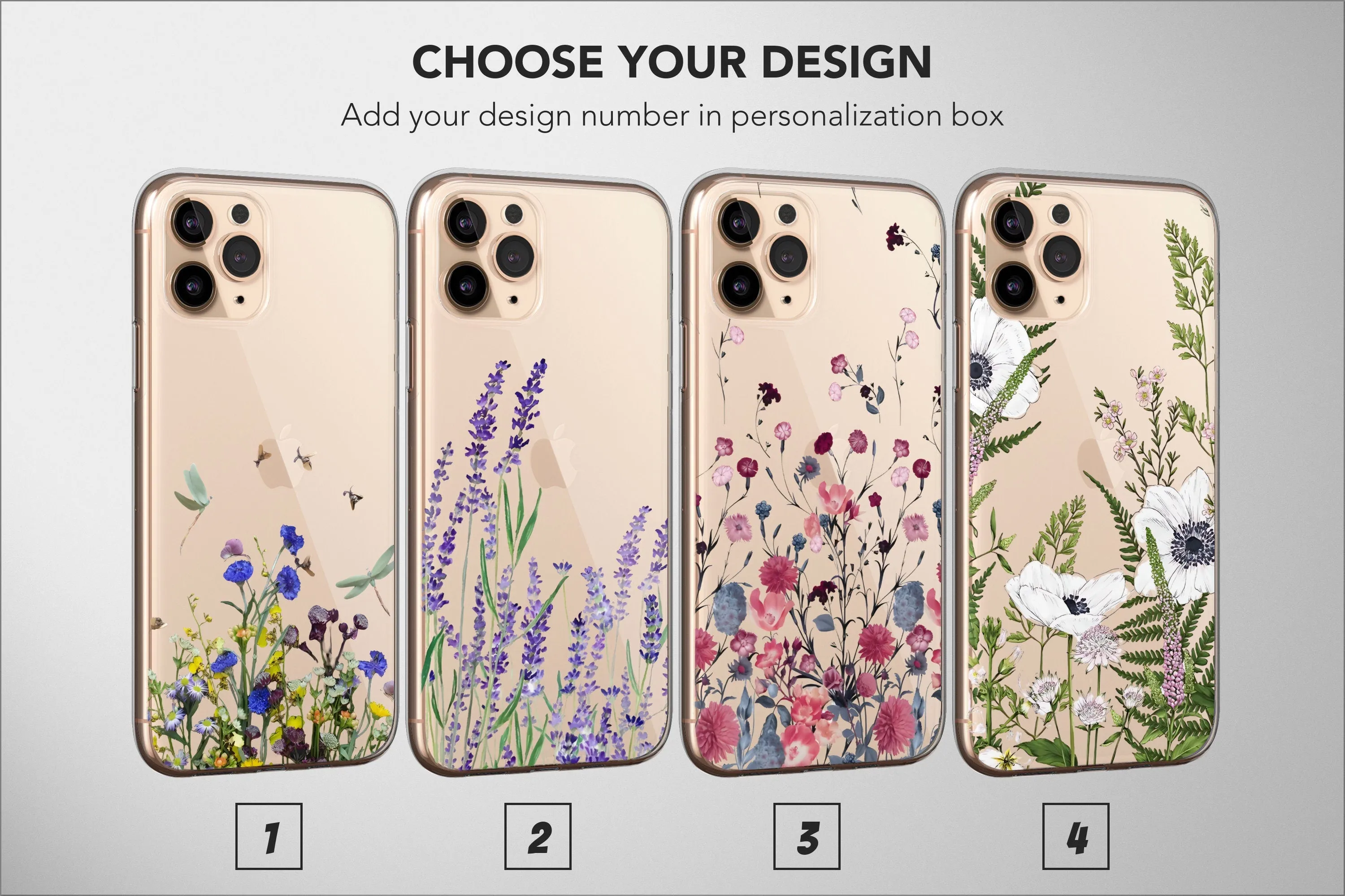 Clear Wildflower Phone Case Bluet Cornflower Lavanda Cover