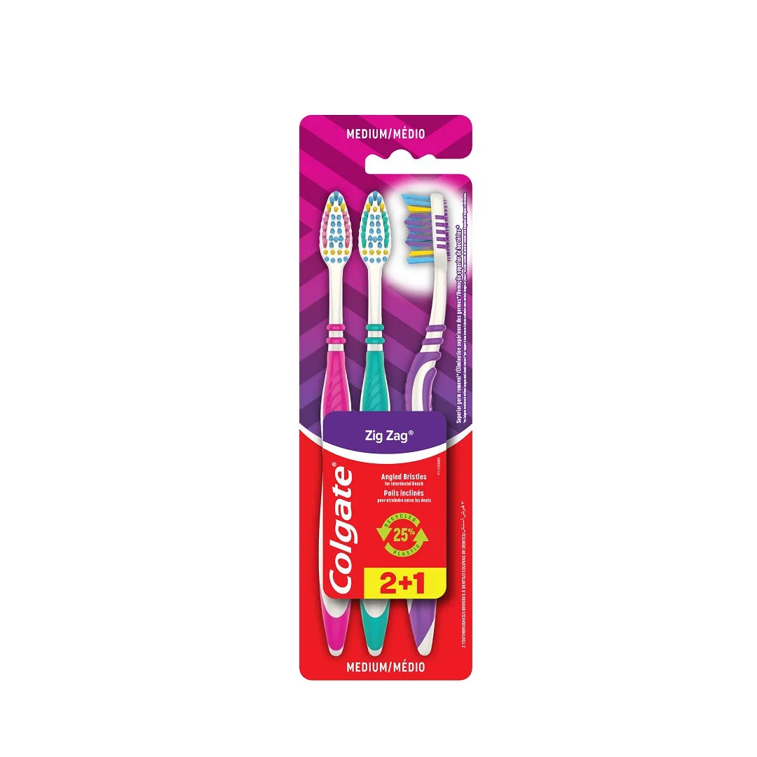 Colgate Zigzag Medium Toothbrush Pack of 3